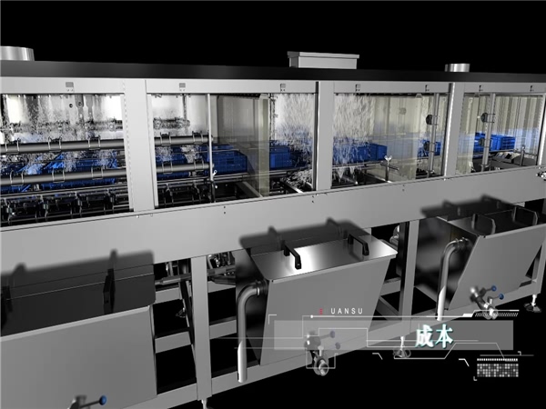 洗箱機(jī)，洗筐機(jī)，食品筐洗箱機(jī)，周轉(zhuǎn)箱清洗機(jī)，大型效率高洗箱機(jī)